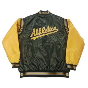 Men's Oakland Athletics Starter Enforce Satin Varsity Jacket